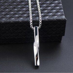 ❤️Trendy wild twist long strip pendant necklace for women/men, N90201P193